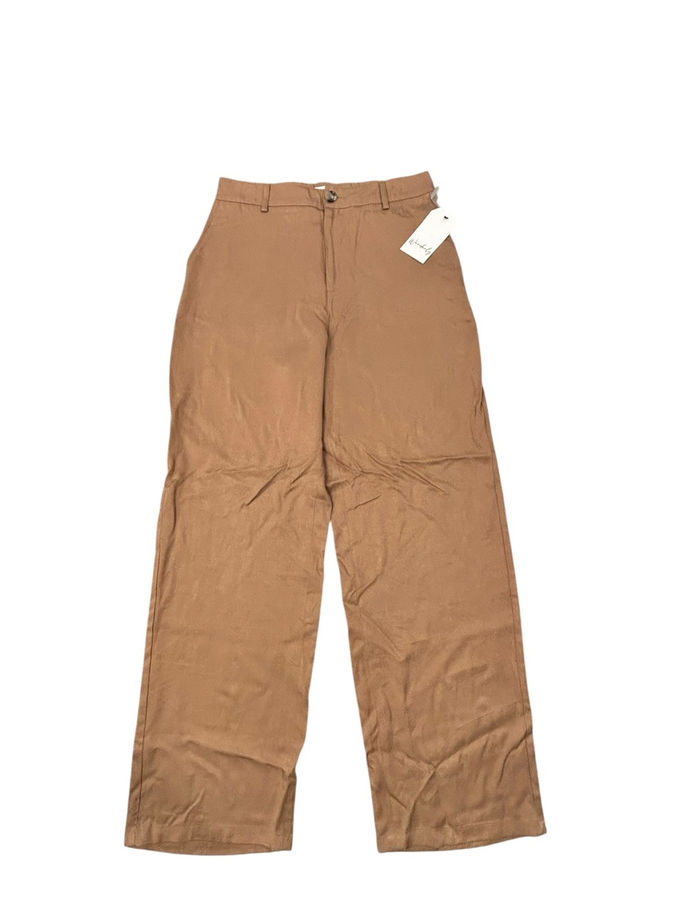 NEW Wonderly Pad Thai Tan Essential Wide Leg Pants Women’s 8 Lyocell Casual